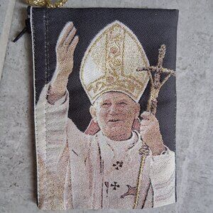 POPE JOHN PAUL II/DIVINE MERCY ZIPPERED POUCH